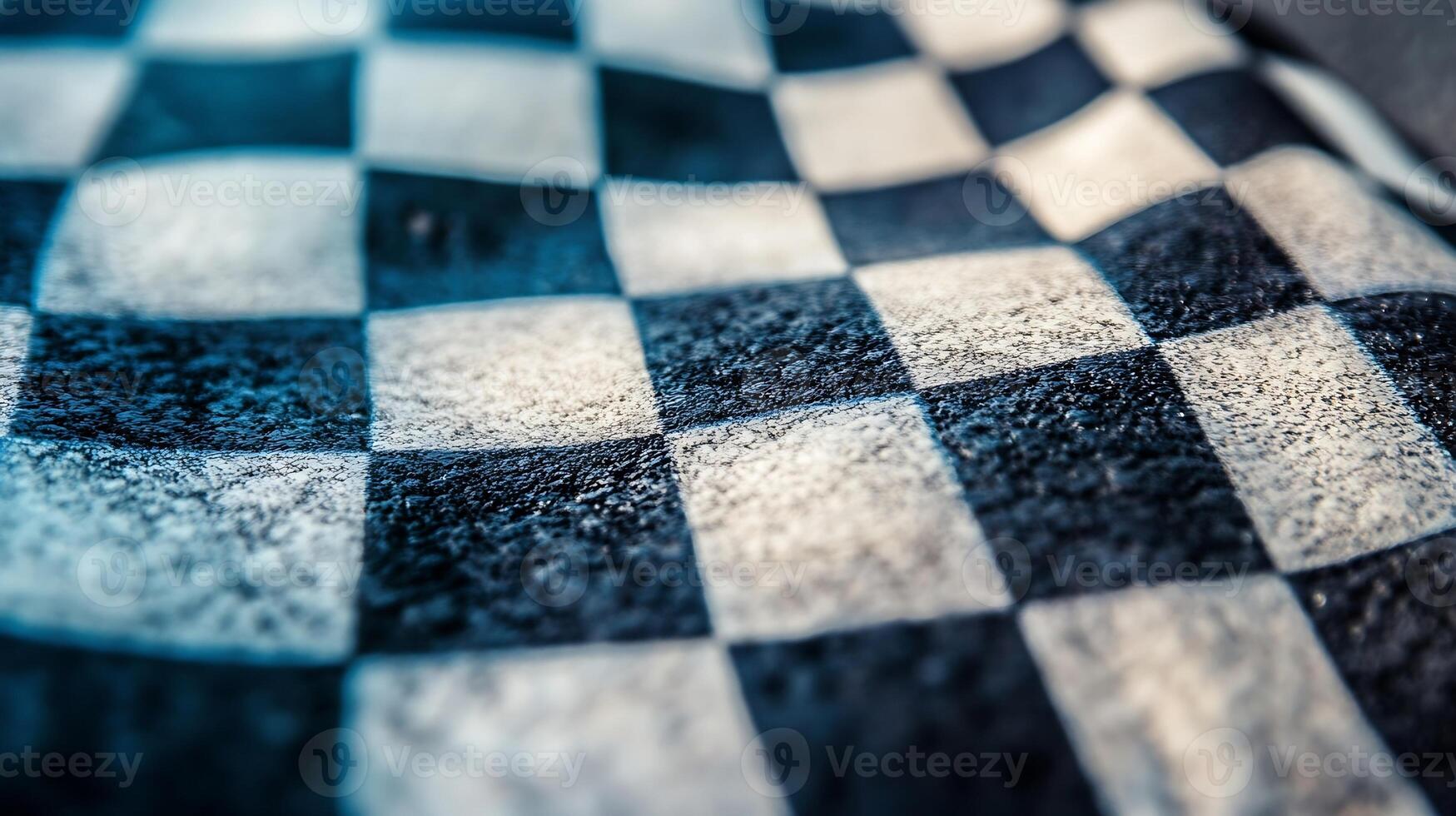 Closeup of Textured Black and White Checkered Pattern photo