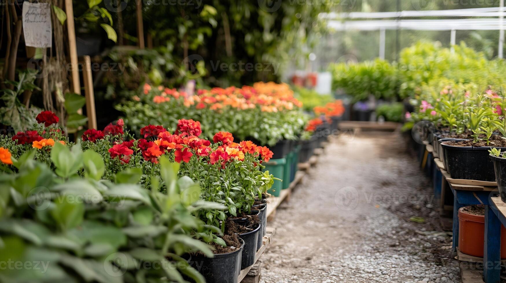 Vivid Floral Exhibition in a Lush Botanical Garden Displaying Colorful Blooms photo