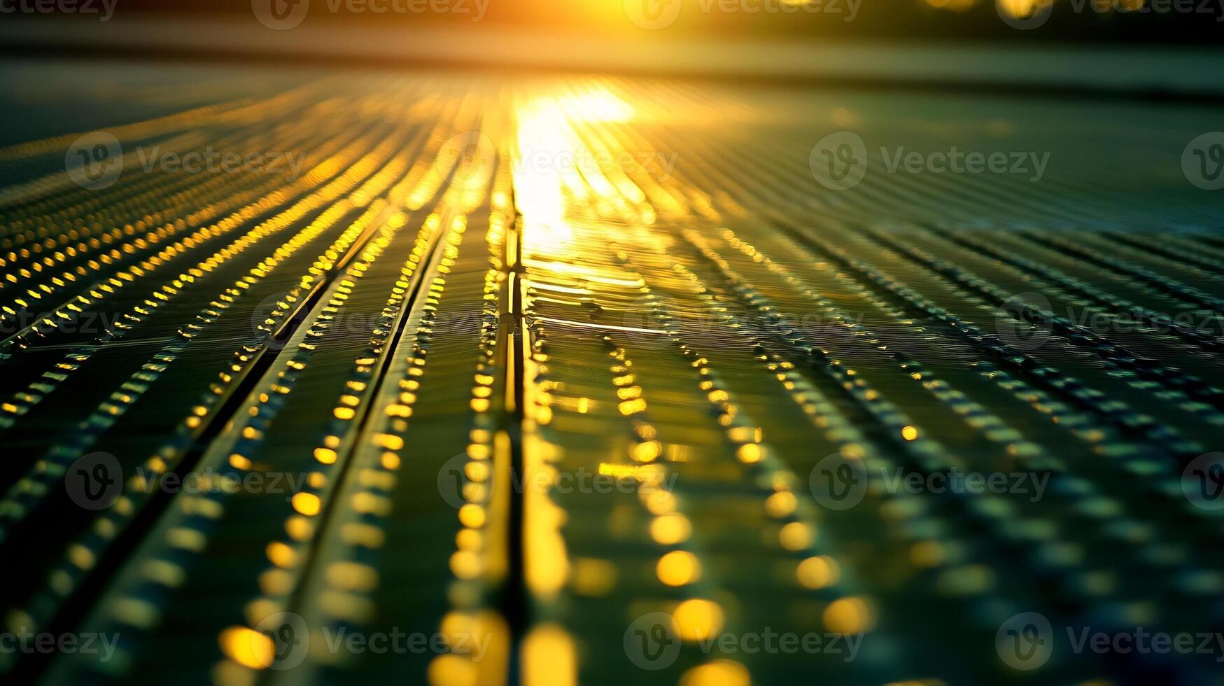 Golden Sunset Reflecting on Abstract Horizontal Water Surface Patterns photo