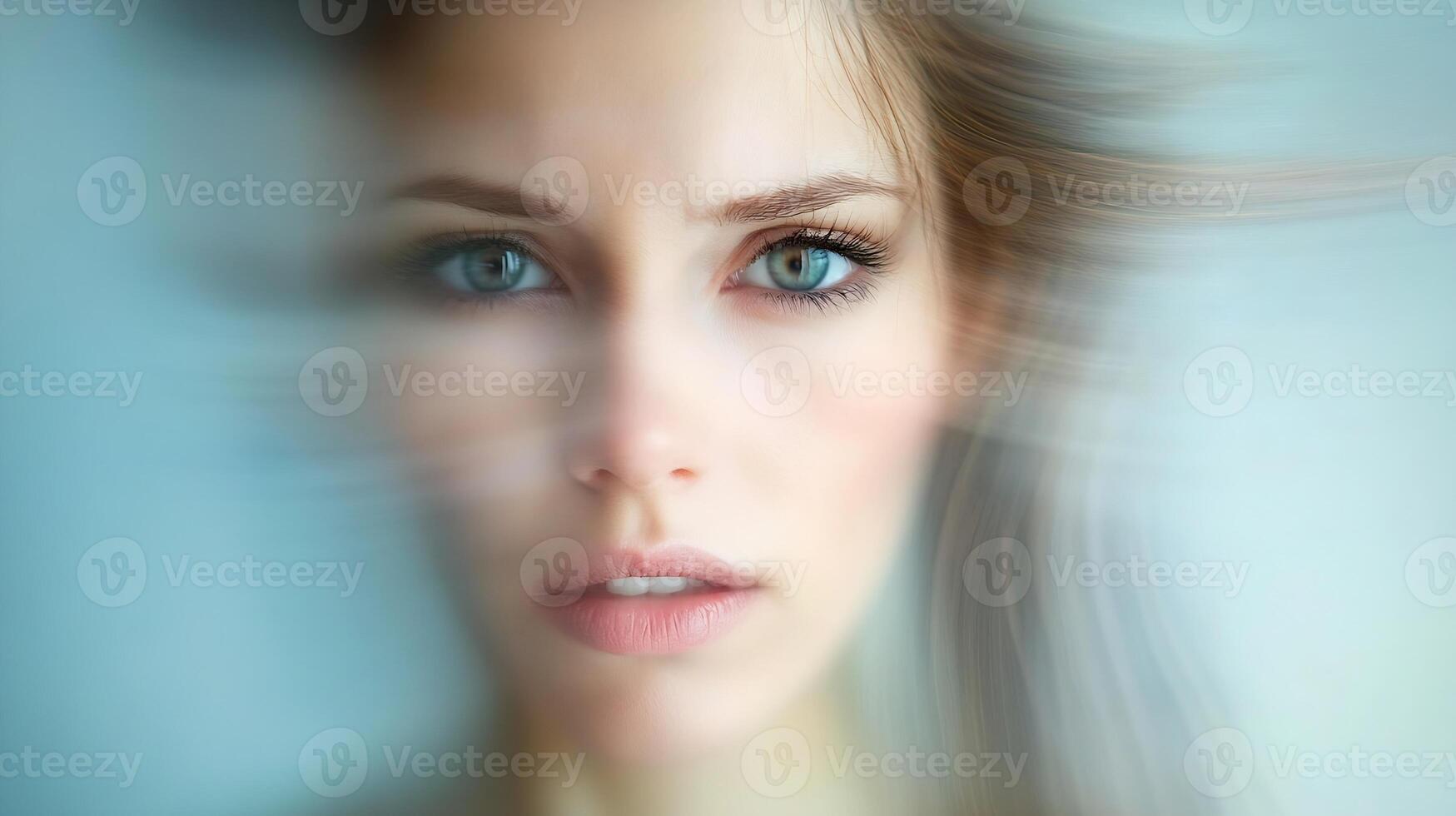 Ethereal Portrait of Woman with Soft Focus on Dreamy Expression photo