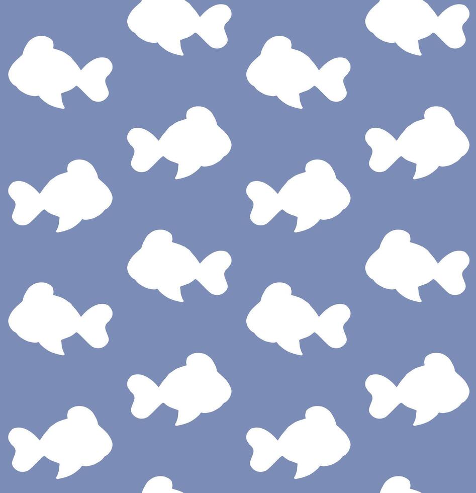 Pattern of hand drawn fish vector