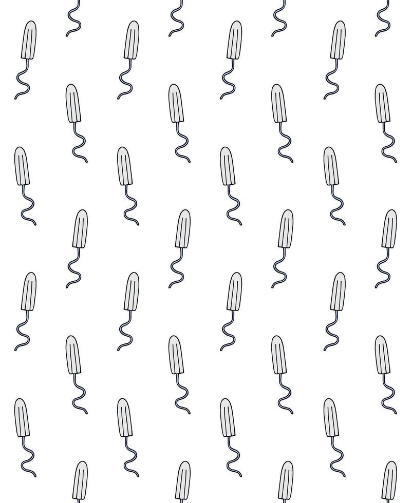 Seamless pattern of hand drawn doodle sketch menstrual tampon isolated on white background vector