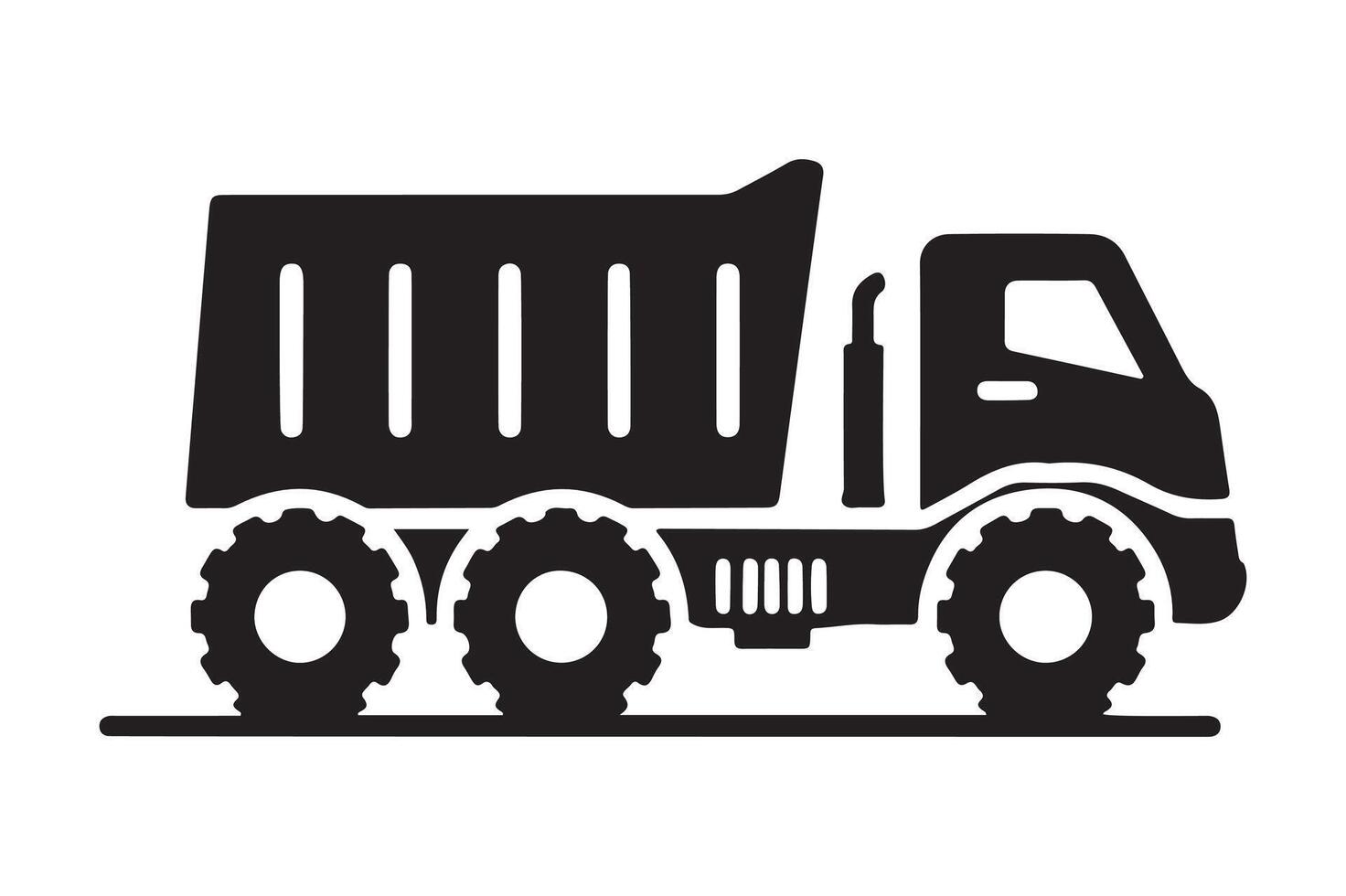 Simple Black Truck Silhouette Design for Graphics Projects vector