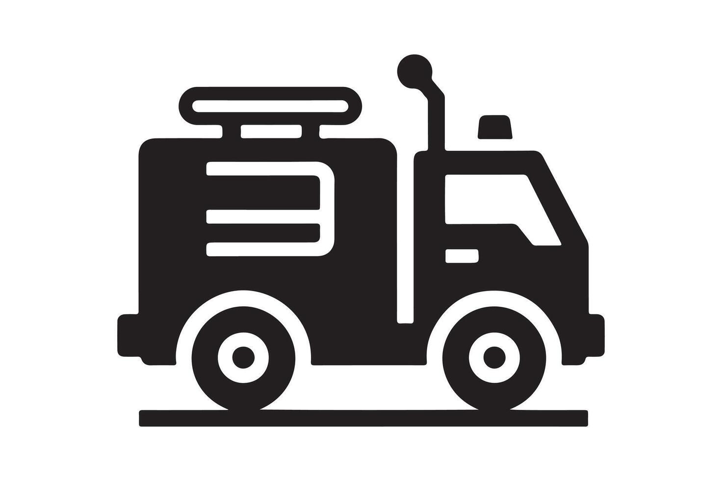 Simple Truck Silhouette Icon Black Art vector