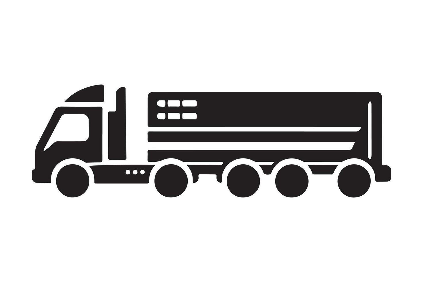 Stylish Black Truck Silhouette for Logos vector