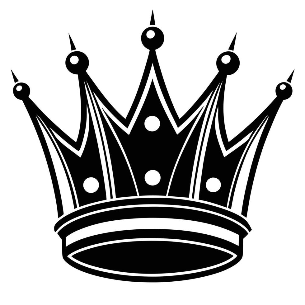 Elegant and minimalist one line art depicting a majestic crown, symbolizing royalty, power vector