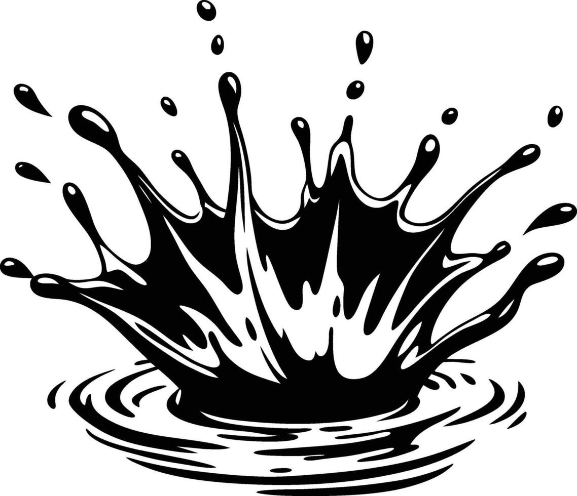 black water drip splash vector