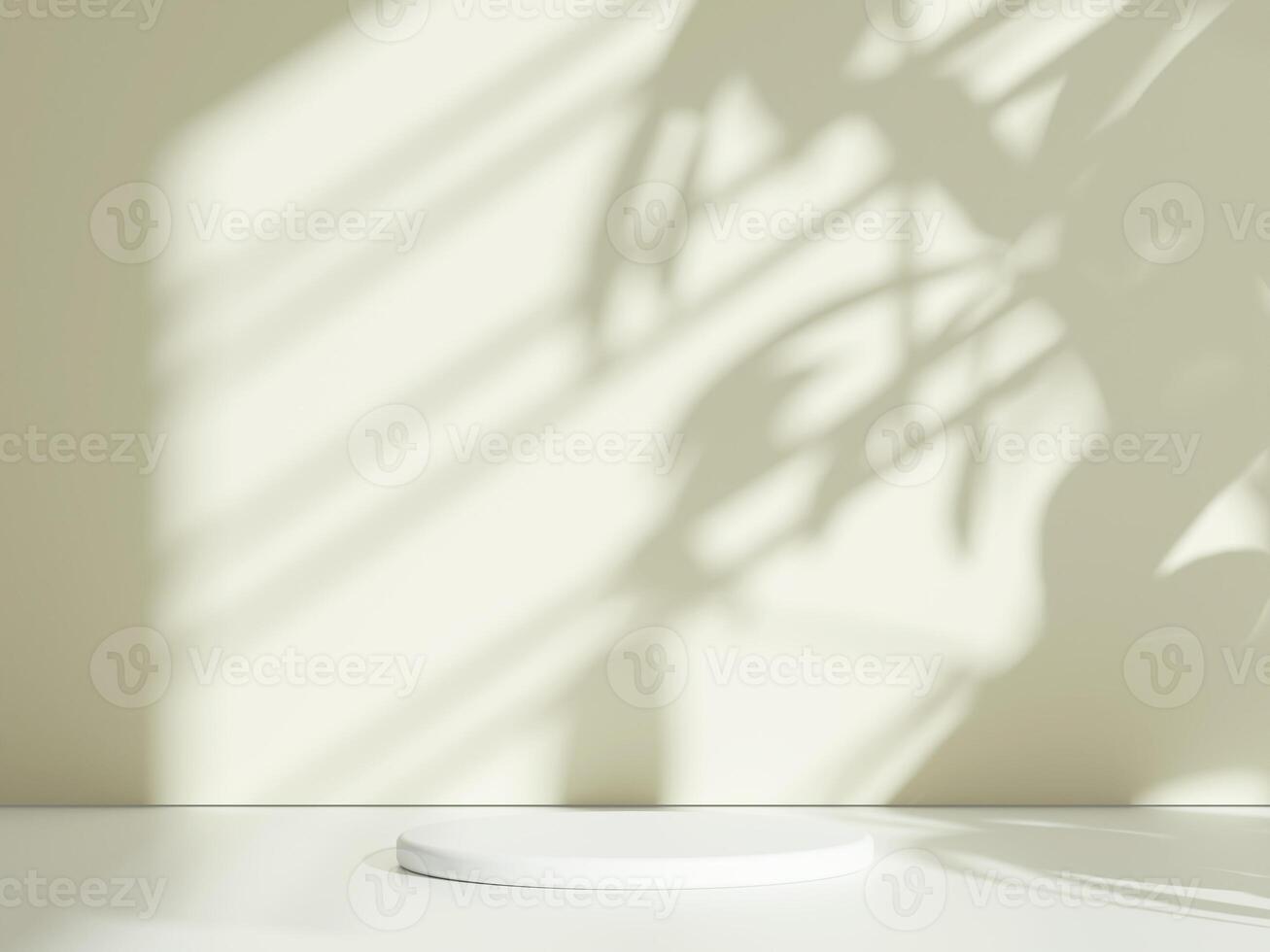 Nature Inspired White Podium with Tree Leaf Silhouettes photo