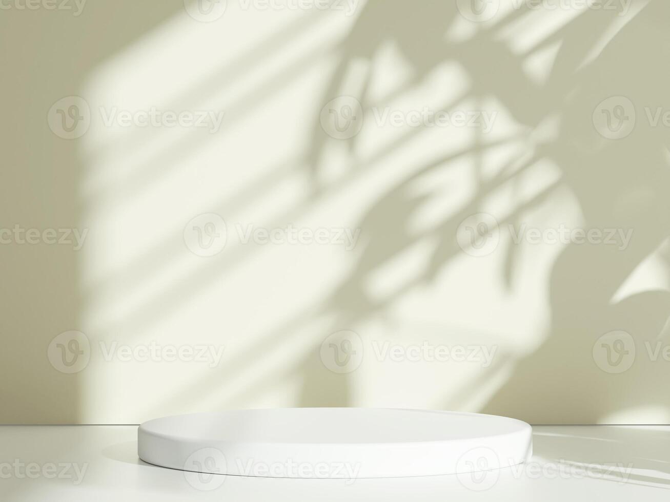 Soft Sunlit Podium with Tree Shadow Patterns photo