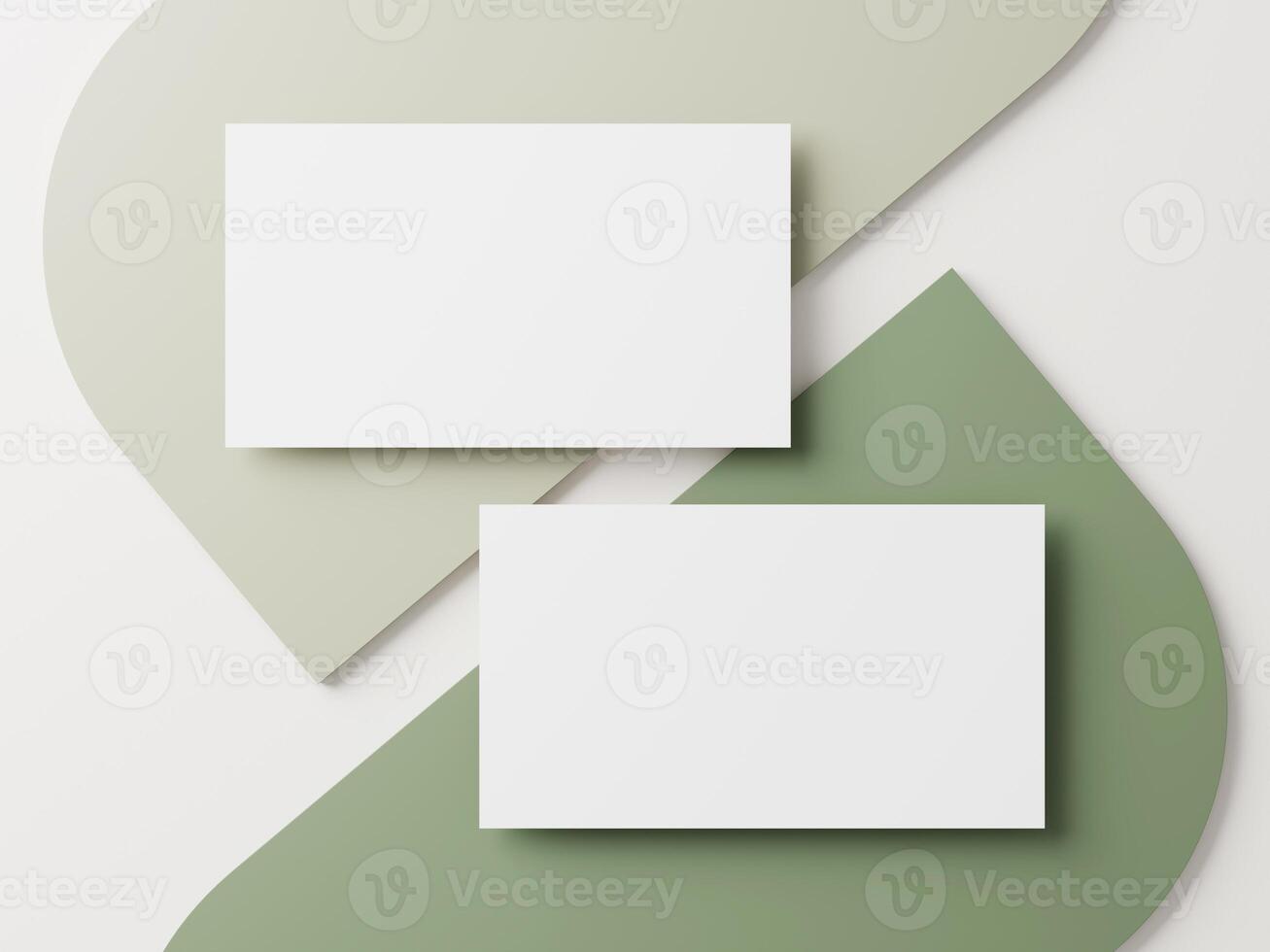 Elegant Business Card Mockup with Grey Backdrop photo
