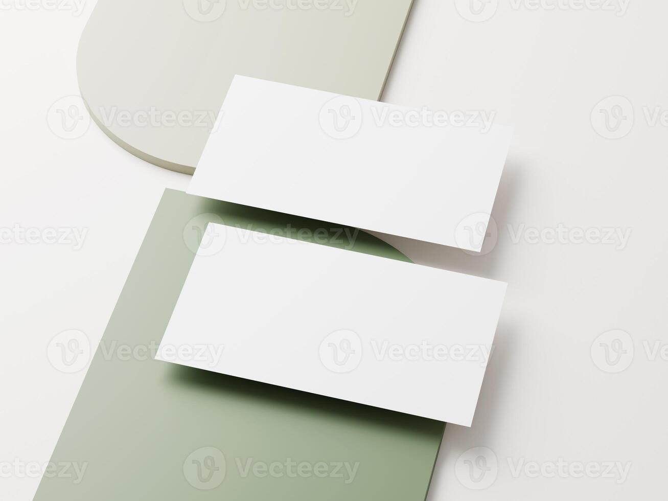 Blank Business Card Template on Neutral Grey photo