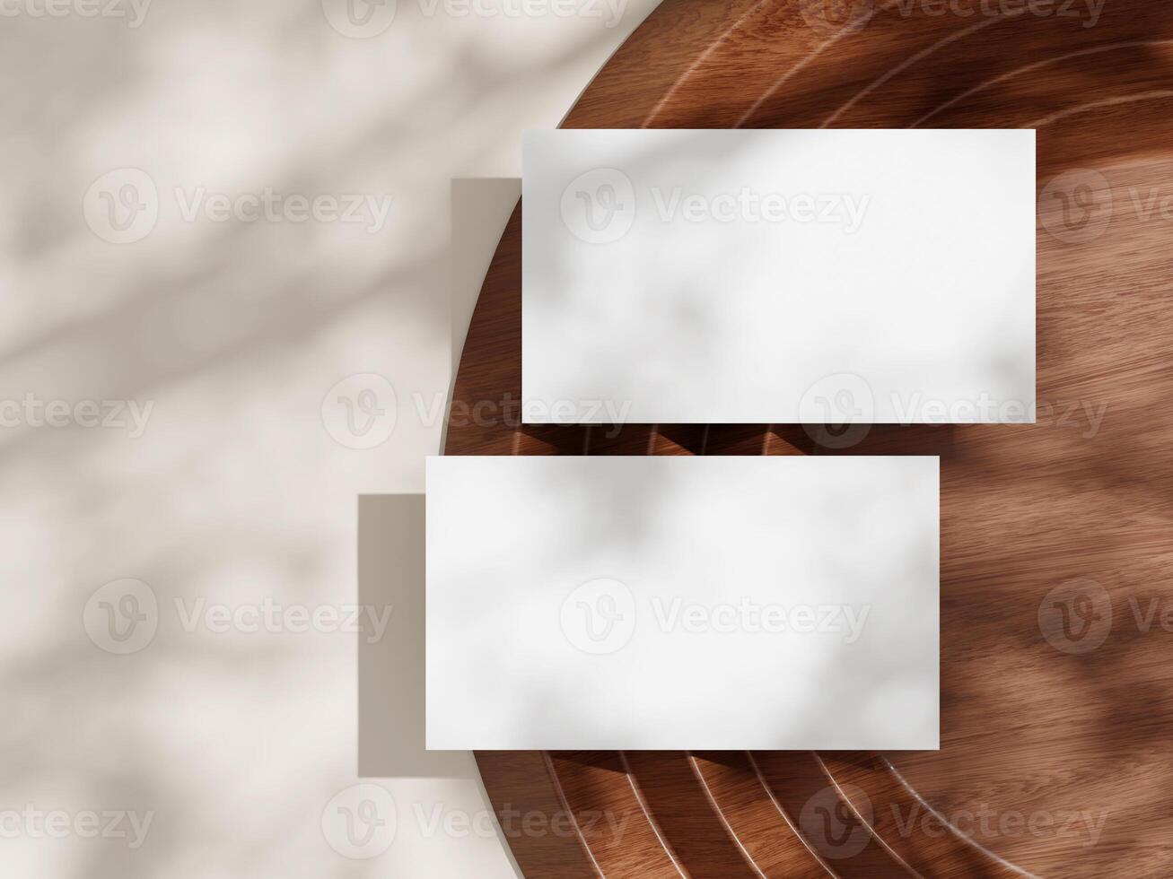 Modern Business Card Design Showcase on Wooden Texture photo