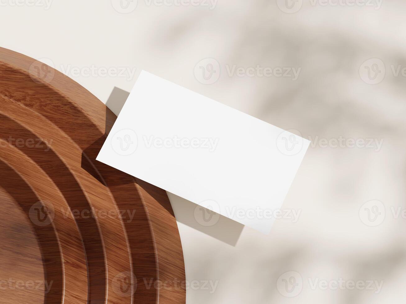 Contemporary Business Card Presentation on Wood photo