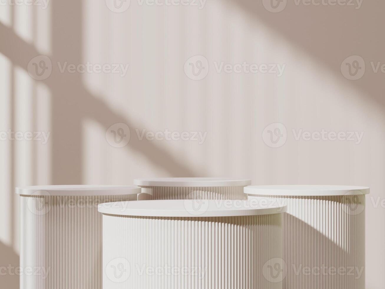 Cylinder Display Stand in a Softly Lit Shadowed Scene photo
