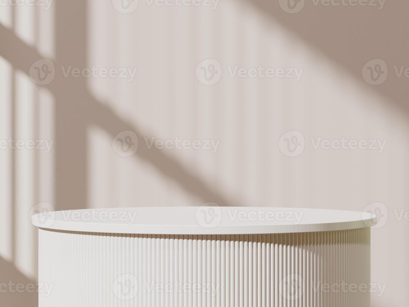 Modern Cylinder Podium with Window Shadows for Showcase photo