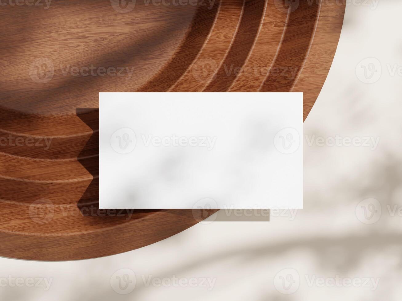 Corporate Identity Display with Business Card on Wood photo