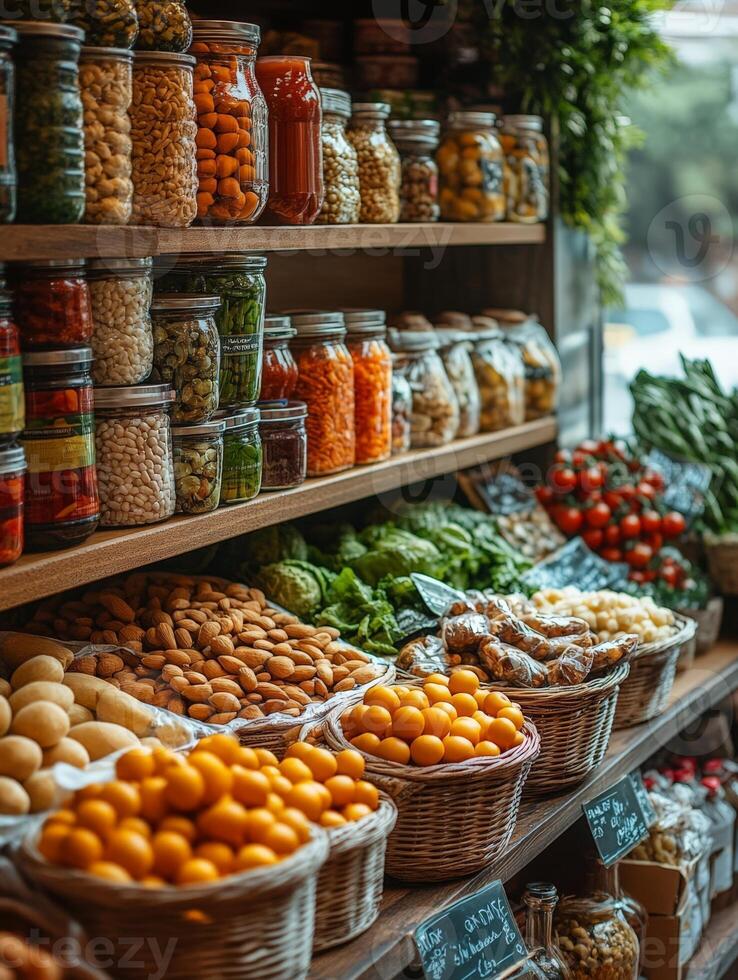 A store filled with a variety of vegetables and fruits photo