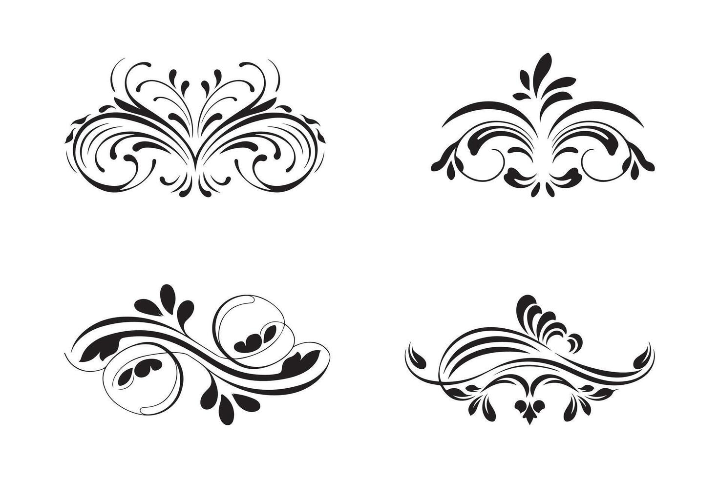Ornamental Floral Swirls for Decorative Design and Print vector