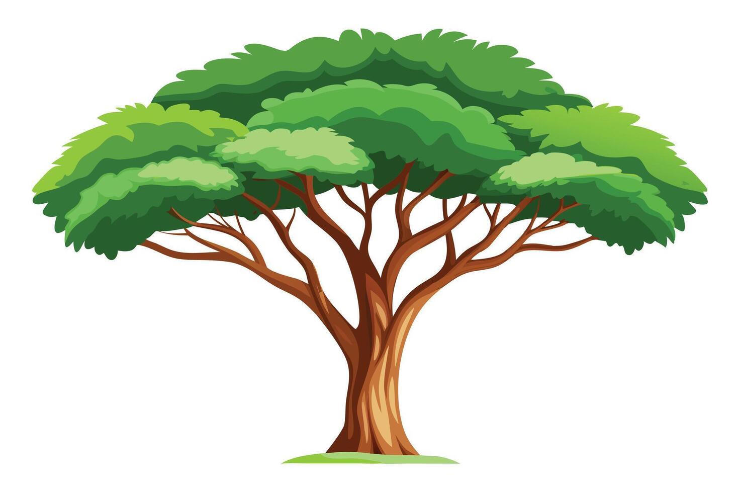 Vibrant illustration of a lush green tree. vector