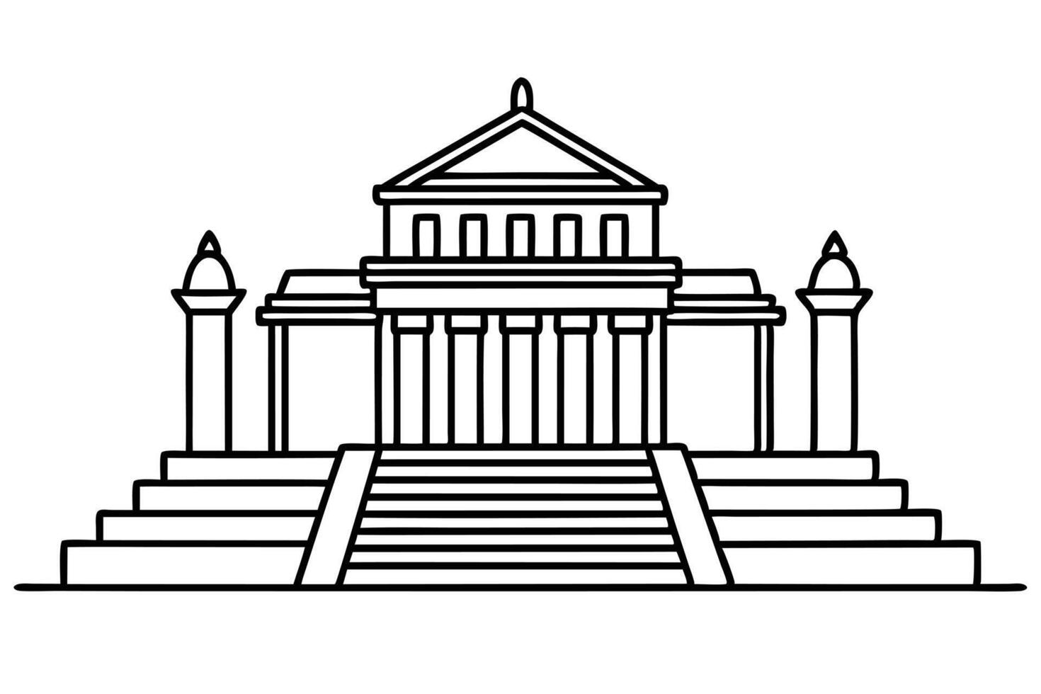 illustration of an ancient temple complex. vector