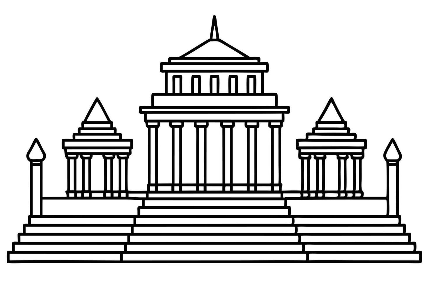 An ancient temple complex. vector