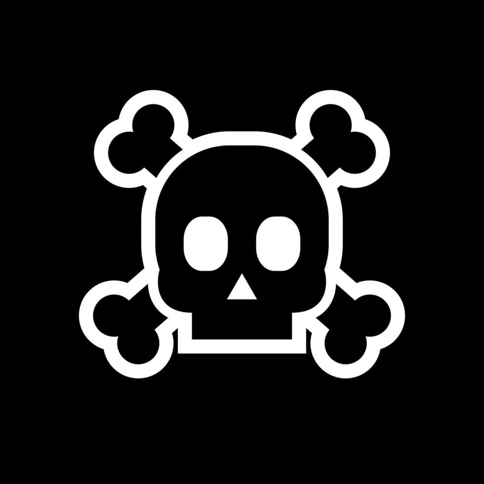 funny cartoon skull and bones logo branding icon vector