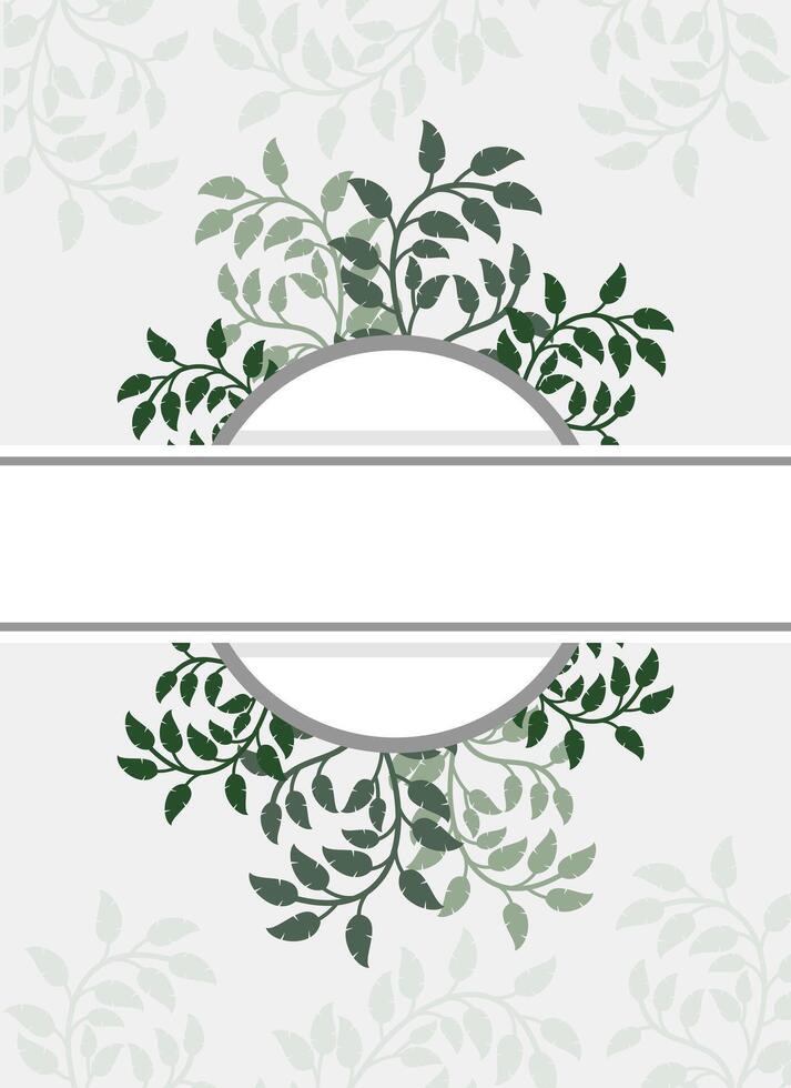 Modern abstract green leaf illustration. Natural background with place for text vector