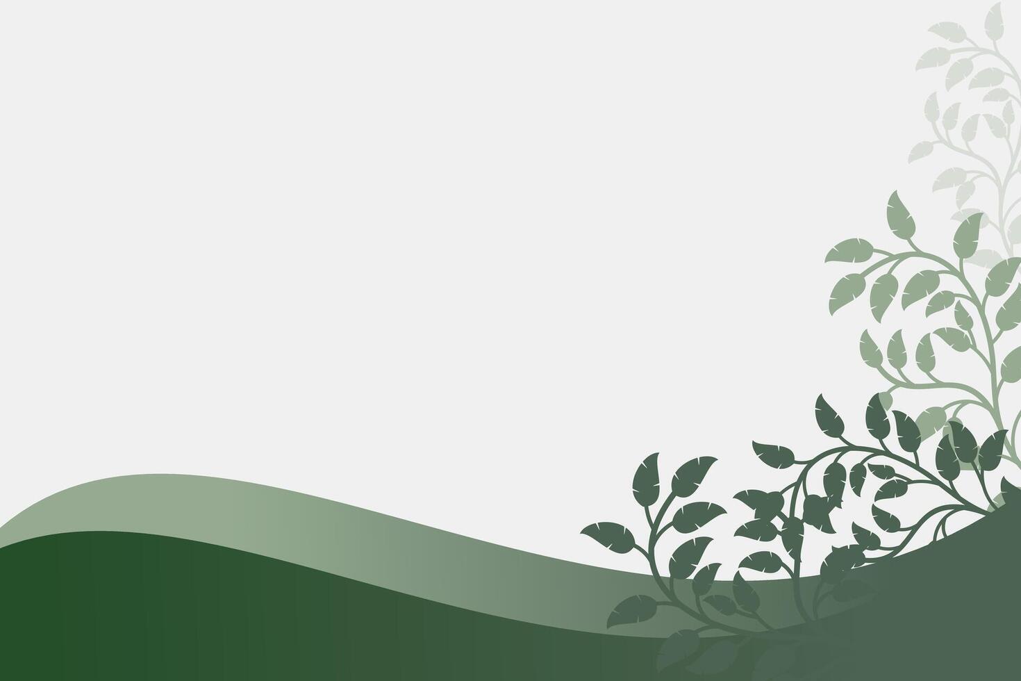 Green leaf plant illustration design. Natural background with place for text vector