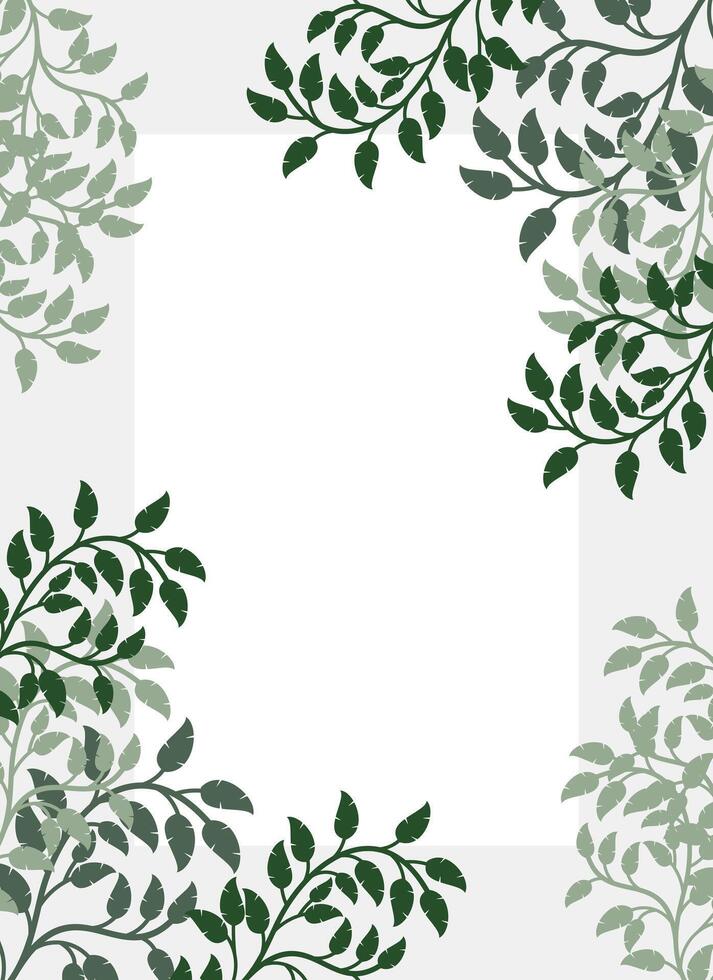 illustration of green lush leaves. Natural background with place for text vector