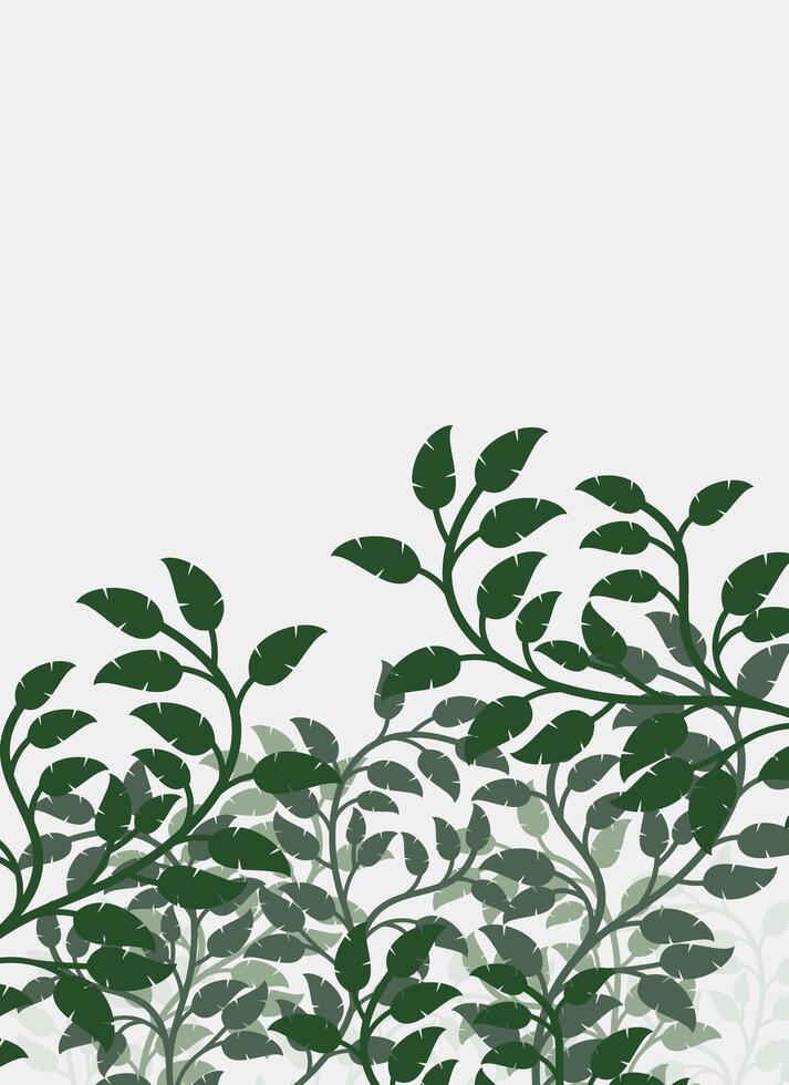 Abstract dense green leaf illustration. Natural background with place for text vector