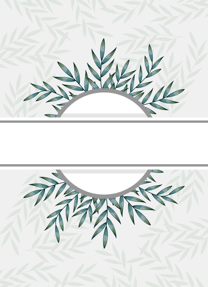 Green leaf illustration design. Natural background with place for text vector
