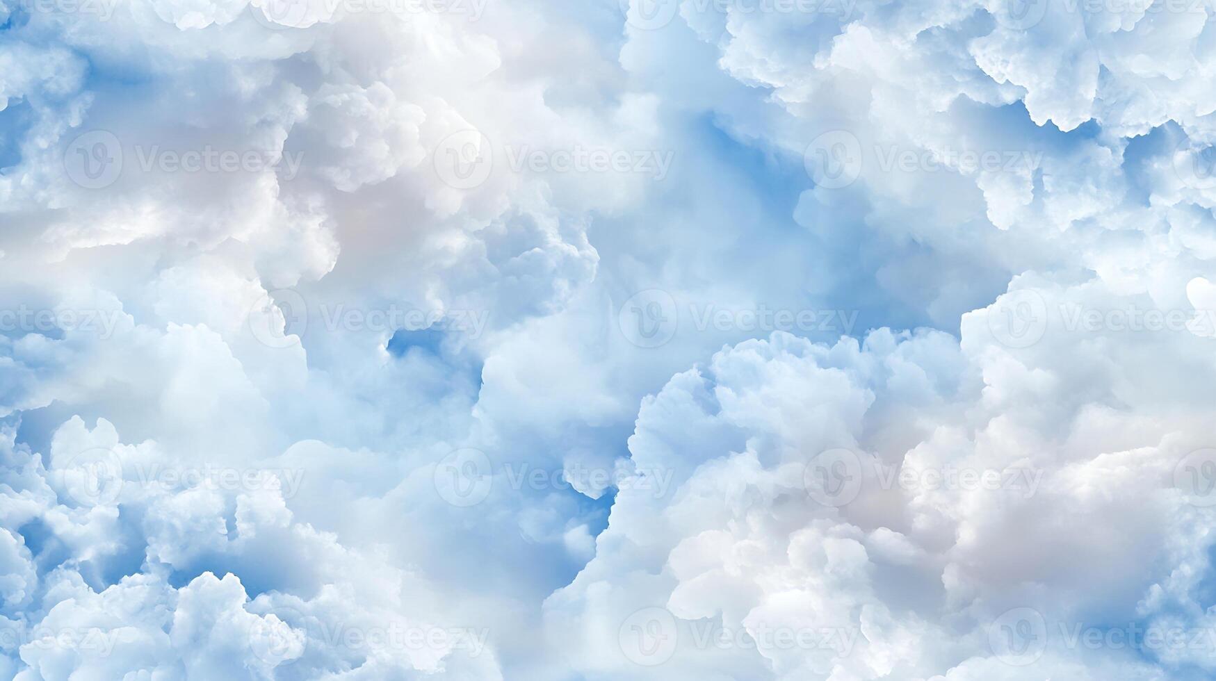 Abstract Image of Fluffy White Clouds in a Bright Blue Sky photo