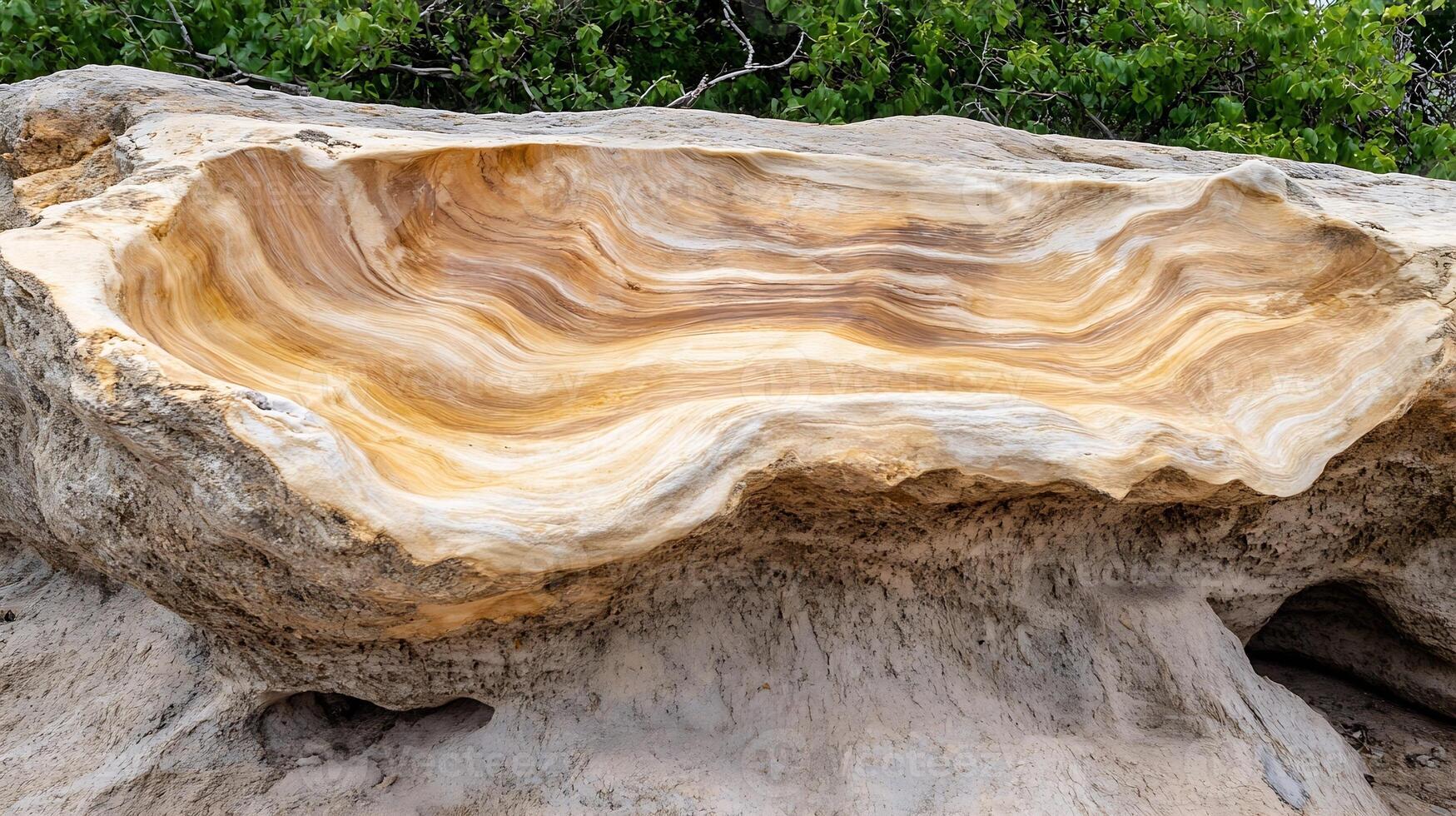 Natural Sandstone Formation with Textured Layers and Unique Patterns photo