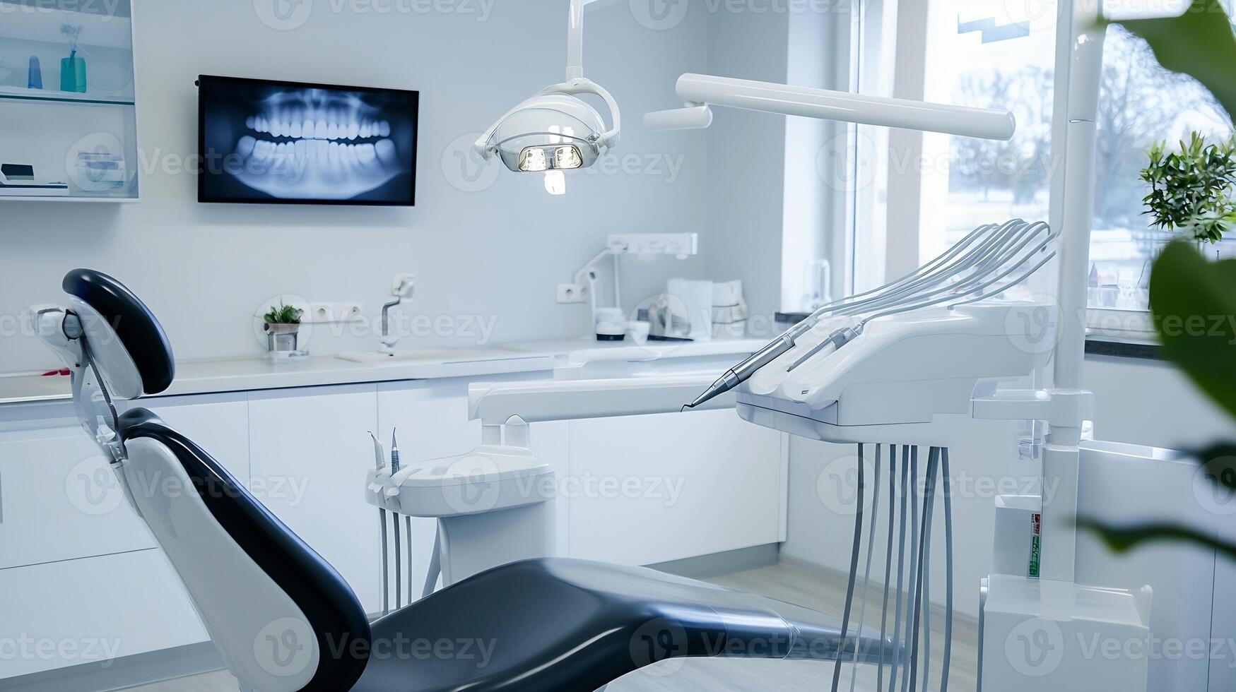 Modern Dental Office Interior with Advanced Equipment and Dental X-Ray Display photo