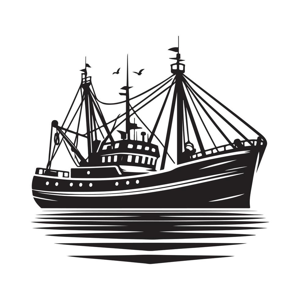 Download Fishing Trawler Silhouette Vectors Graphics Today