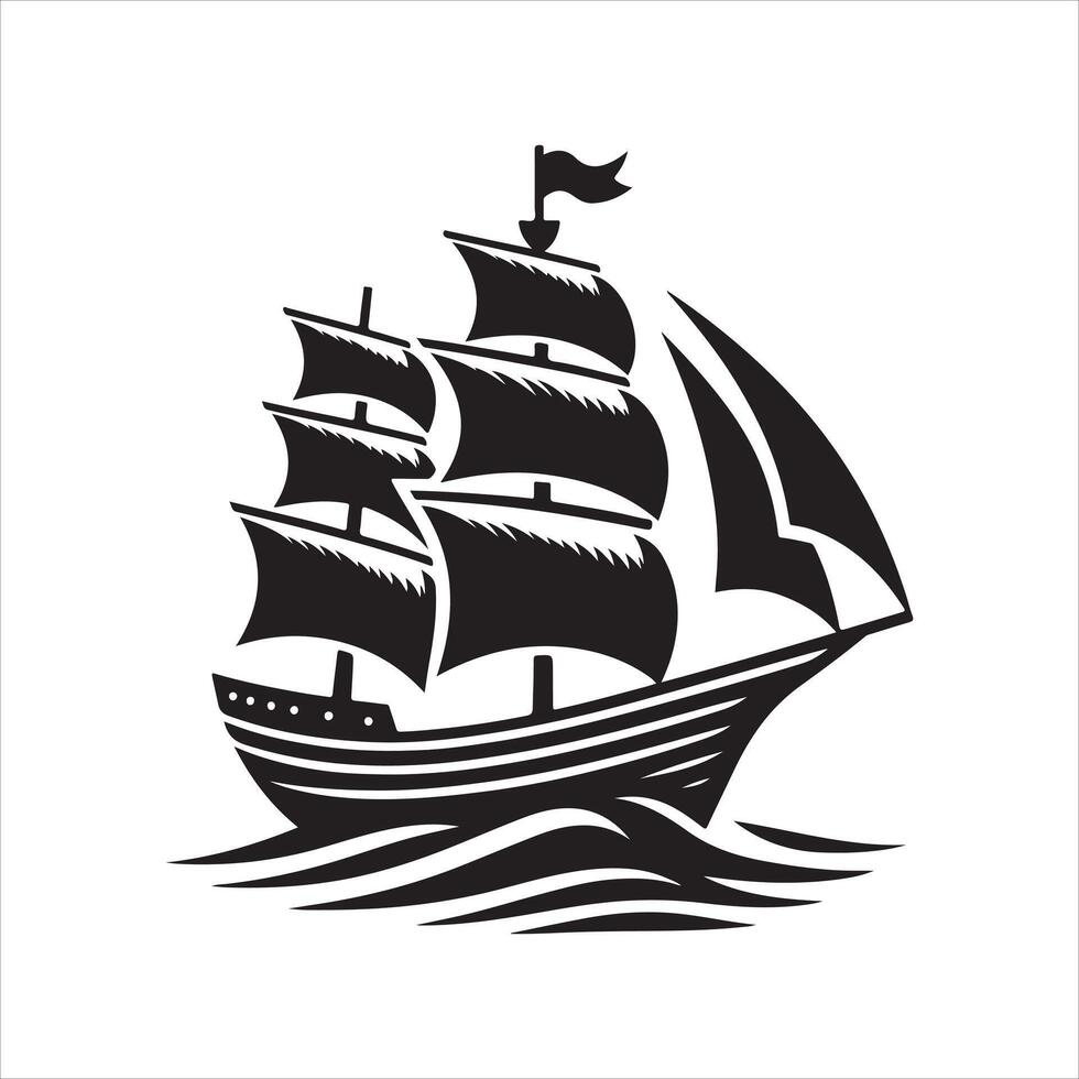 Yawl Silhouette Vectors for Branding and Marketing