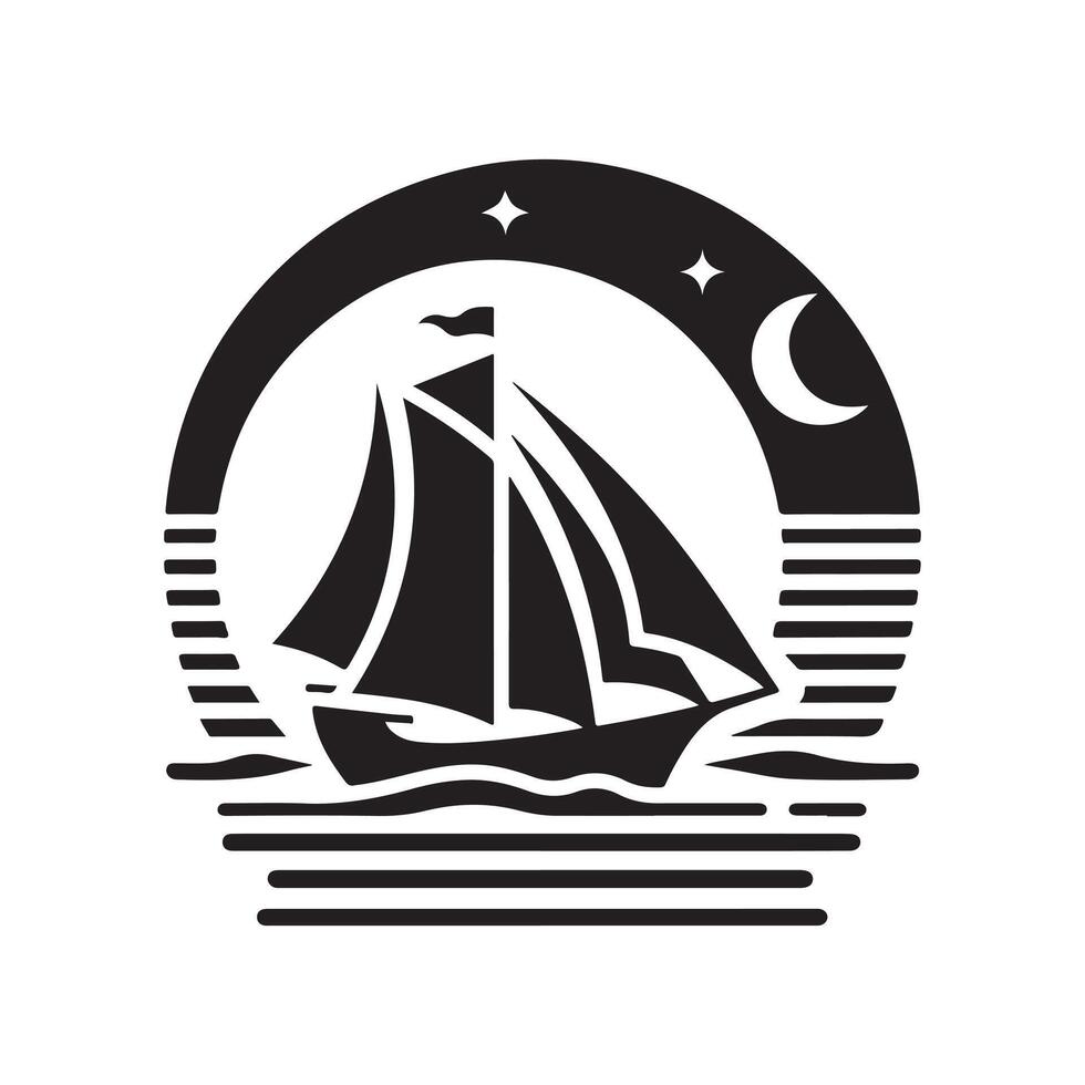 Ketch Silhouette Vectors Art for Marine-Themed Graphics