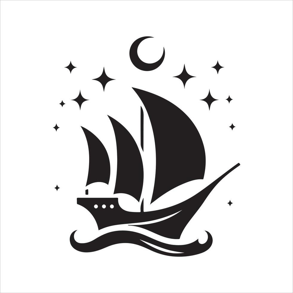 Yawl Silhouette Vectors for Icon and Logo Design