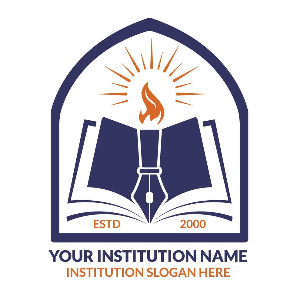 Islamic education logo design template for academy vector