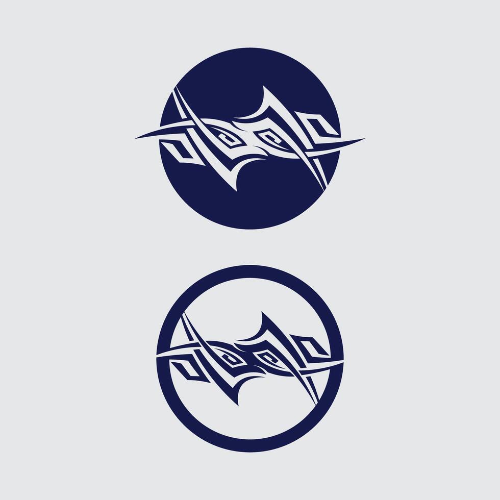 black tribal logo design icon and sign tribal set classic vector