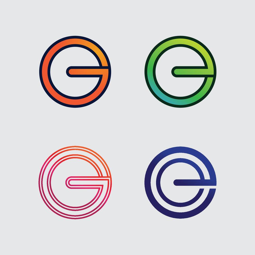 Business icon and logo design graphic G and E logo vector