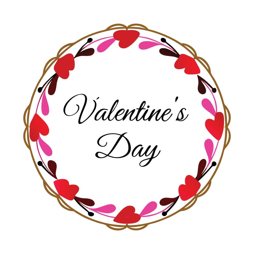 Romantic Circular Valentine's Frame vector
