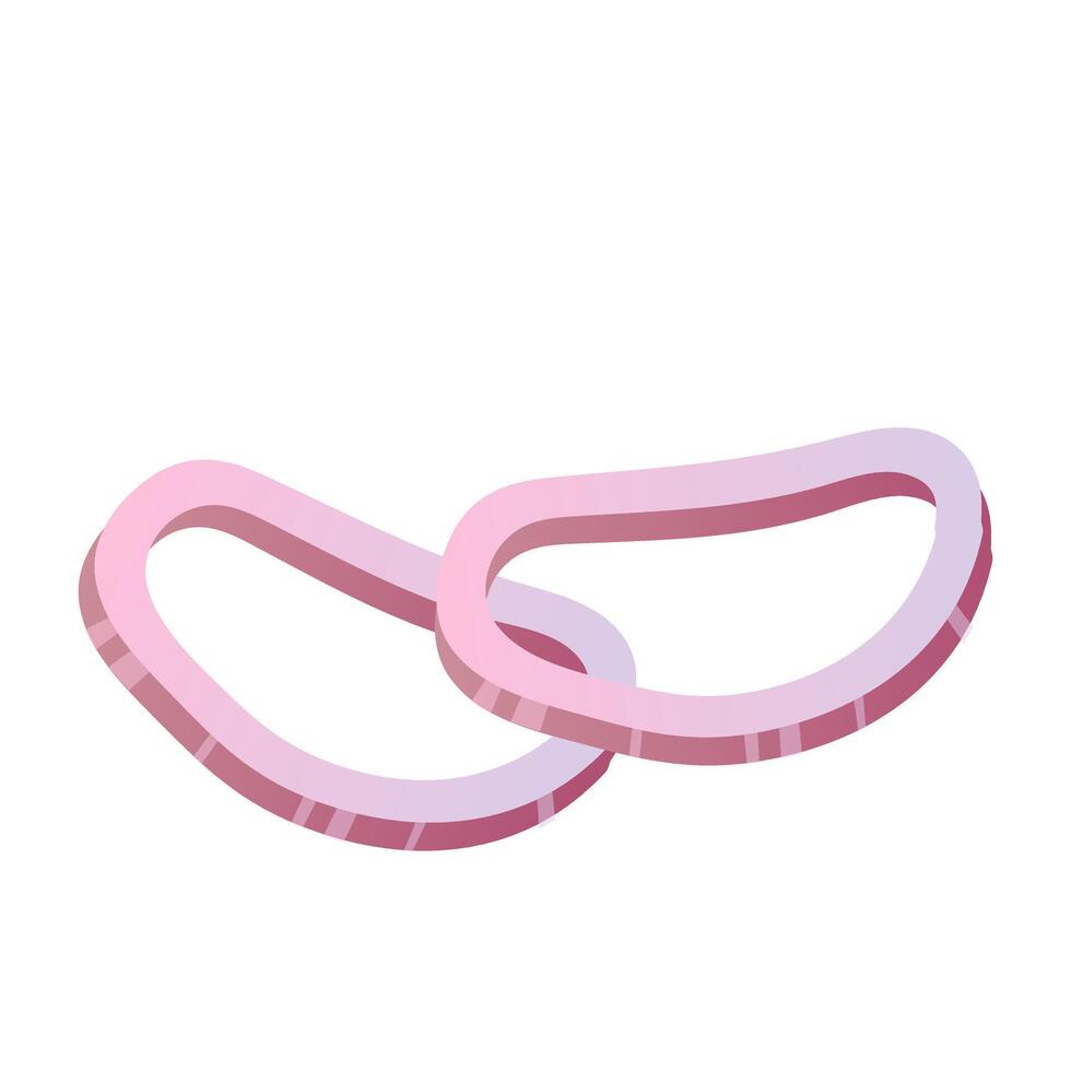 Purple onion rings in flat design. illustration isolated. vector