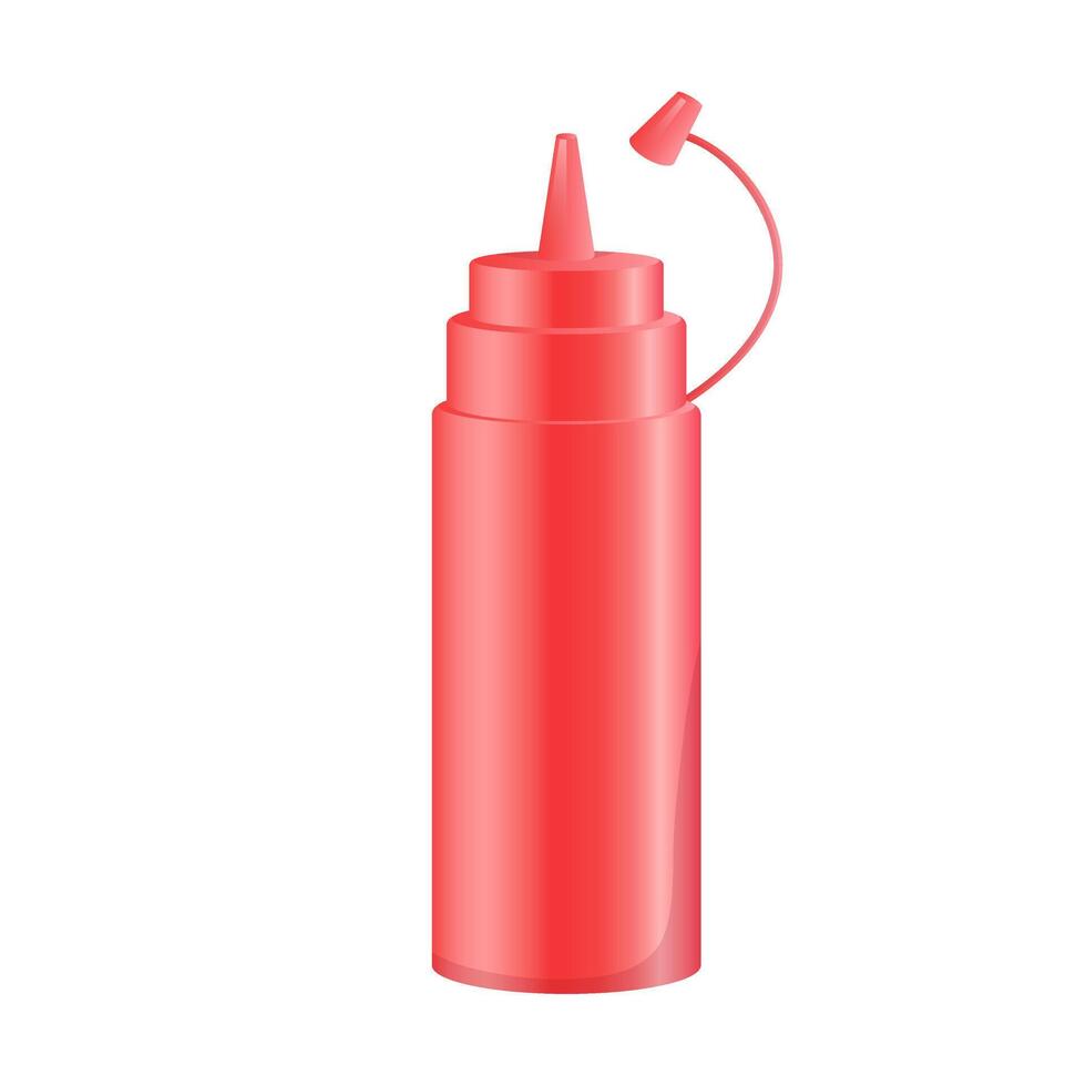 Ketchup bottle in flat design. illustration isolated. vector