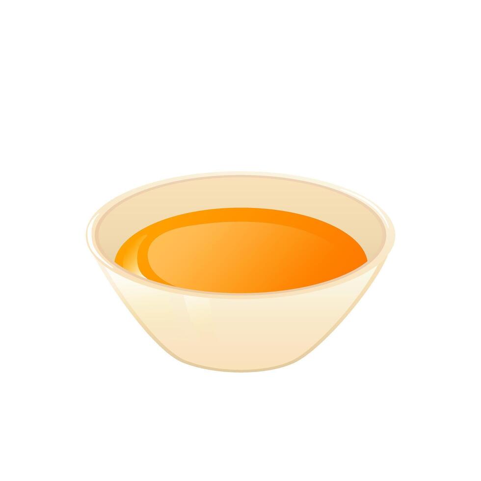 Mustard sauce in bowl in flat design. illustration isolated. vector