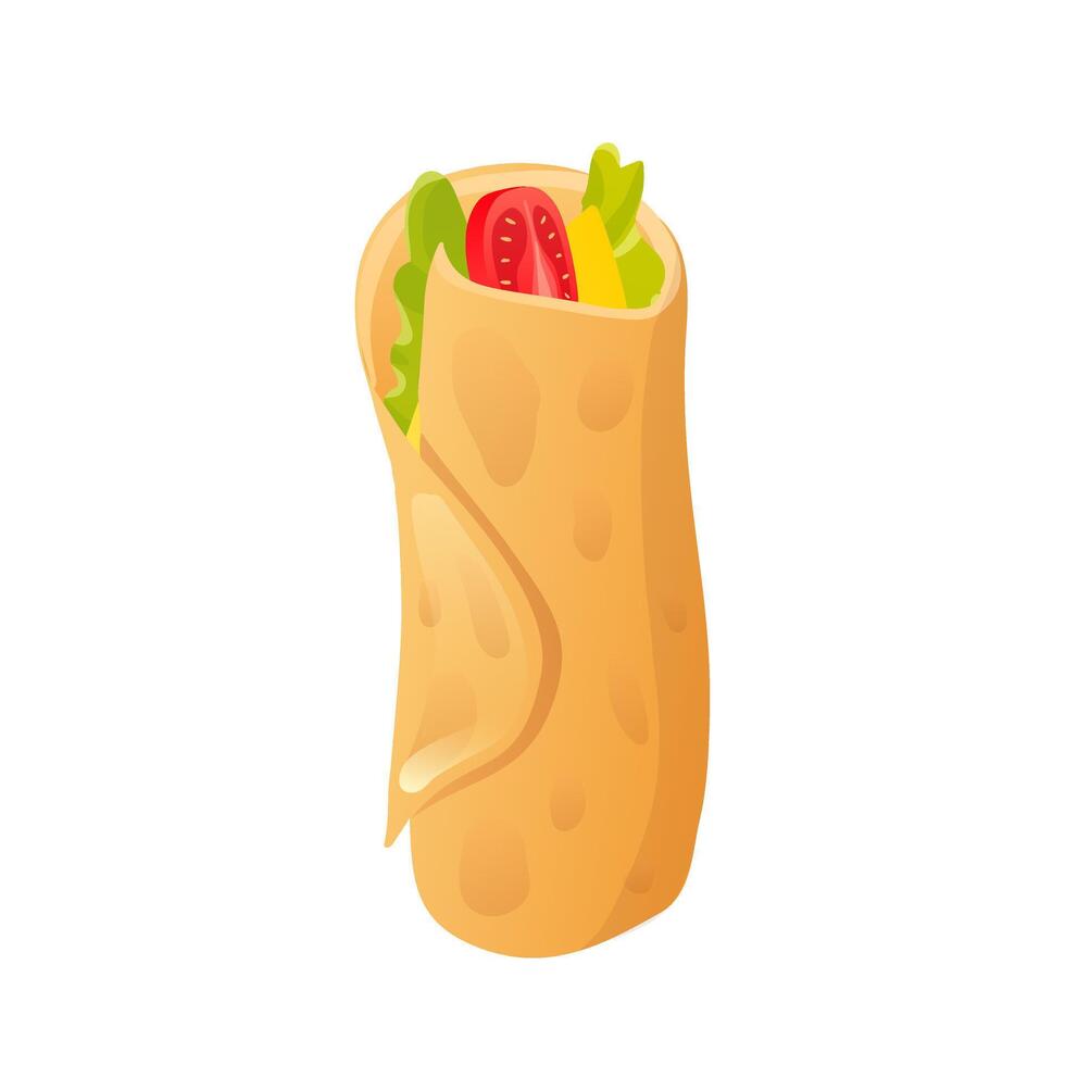 Burrito in flat design. illustration isolated. vector