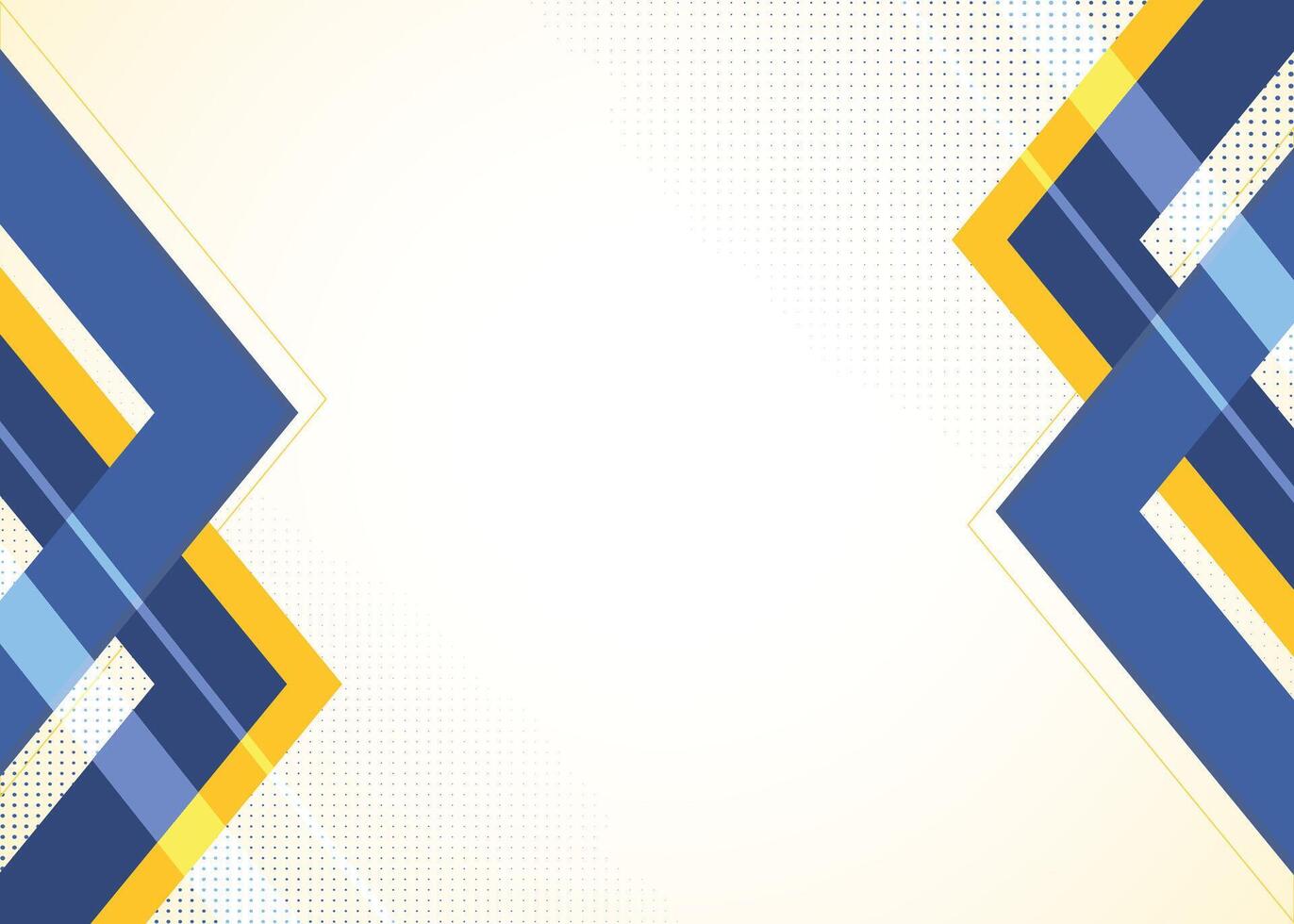 Blue and yellow geometry shape in both side with light color fill vector