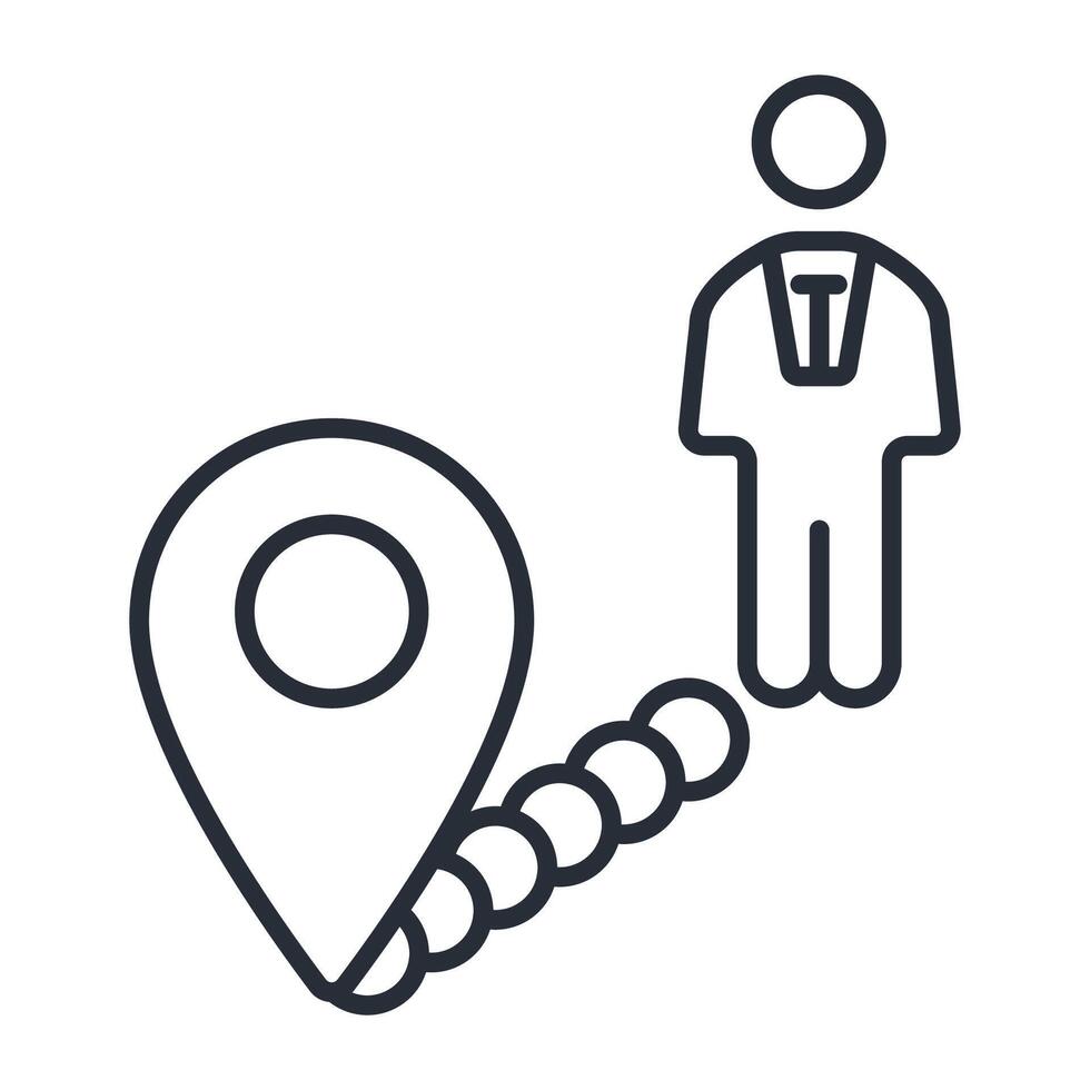 location icon. .Editable stroke.linear style sign for us vector