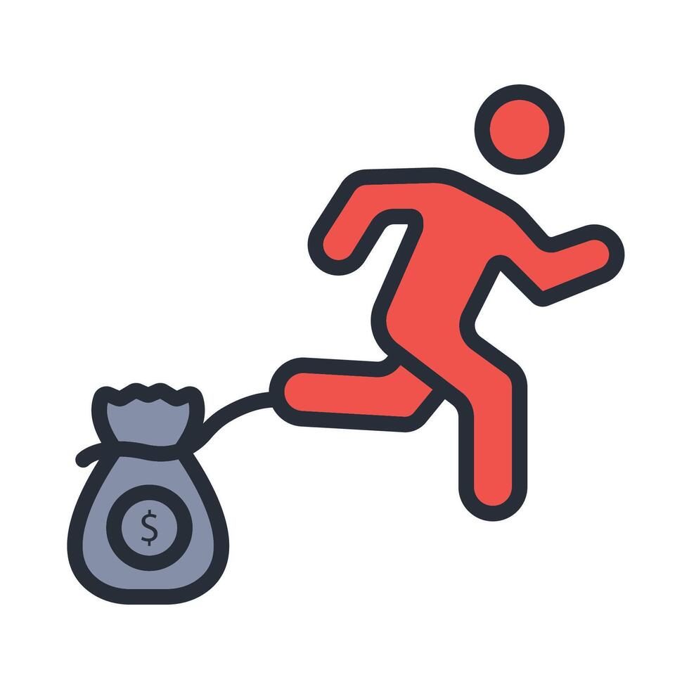 debt icon. .Editable stroke.linear style sign for use web. vector
