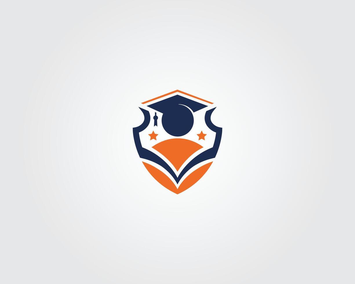 Education Shield Emblem Logo Design Template. vector